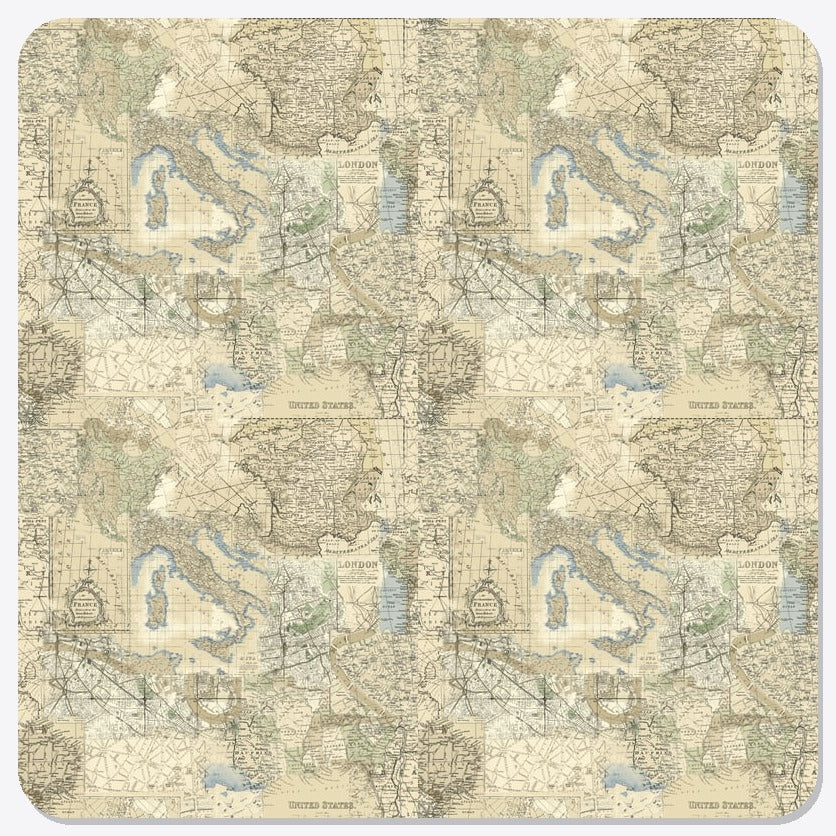 World Travel Map Cotton Tote Bag - Handmade Adventure-Inspired Carry-All - fabric composite