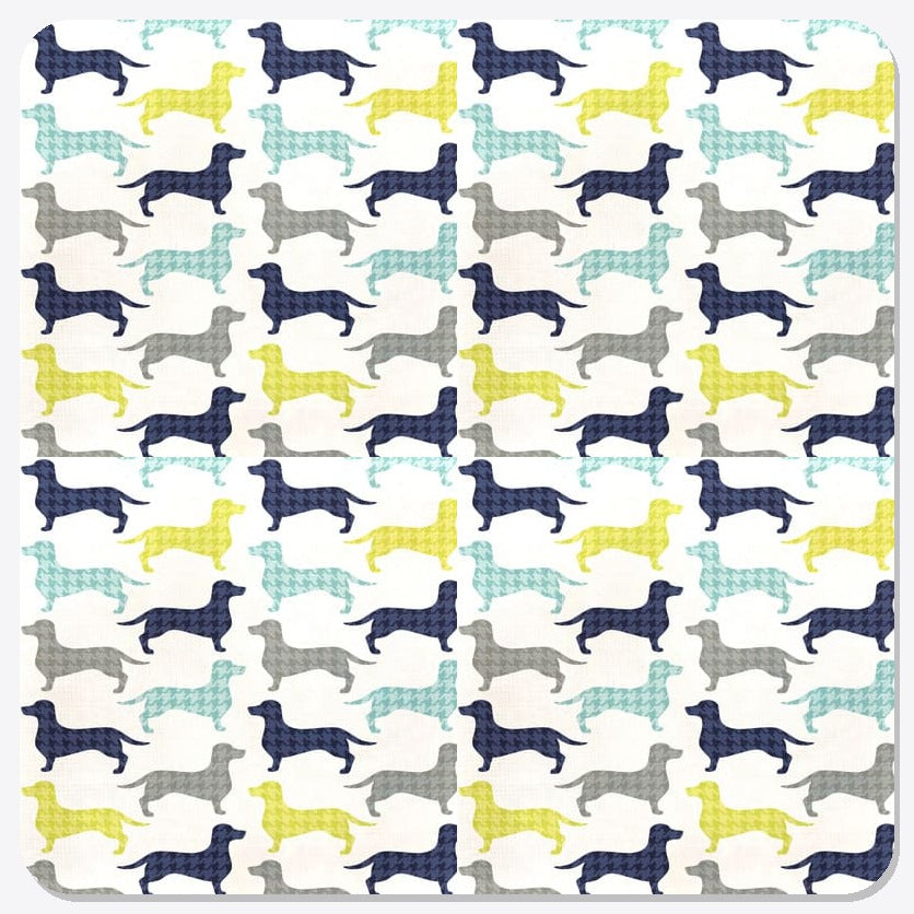 Dachshund Dog Gone It Zipper Pouch - Handmade Cotton Fabric Pouch - fabric composite