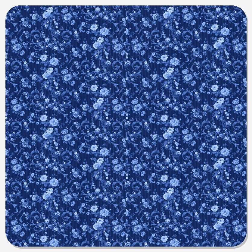 Blue Porcelain Rose Scroll Microwave Corn Bag - fabric composite