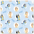 Bluey Circles Cotton Tote Bag - Handmade Fabric Market Bag - fabric composite