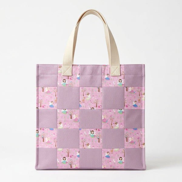 Fairy Tale Pink Quilted Cotton Tote Bag - product photo