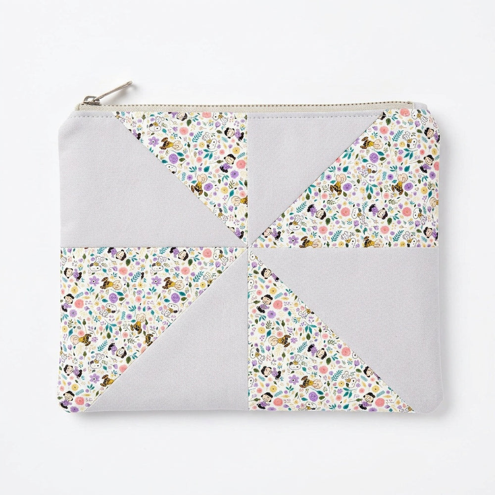 Peanuts Flowers White Illusions Handmade Zipper Pouch - product photo