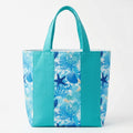 Ocean Waves Turquoise Sea Life Handmade Cotton Shopper Bag - product photo