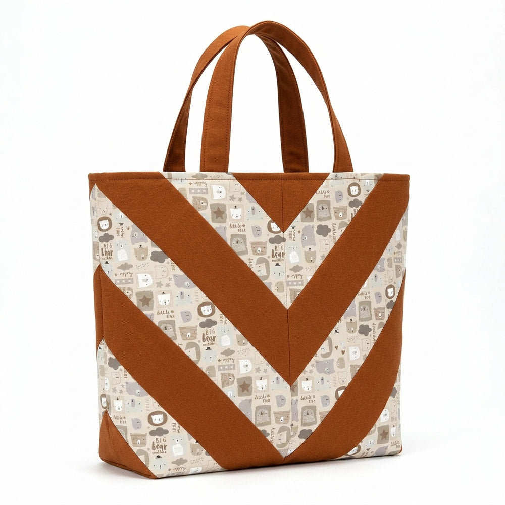 Neutral Bears & Ginger Cotton Tote Bag - product photo