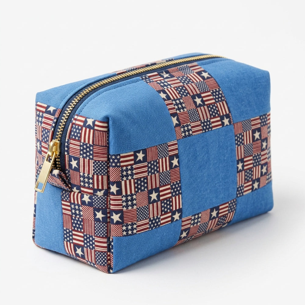 Patriotic Stars & Stripes Cosmetic Bag - product photo