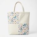 Cream Illusions & Recycling Print Cotton Shopper Bag - product photo