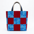 Red Flannel & Coral Blue Novelty Cotton Tote Bag - product photo