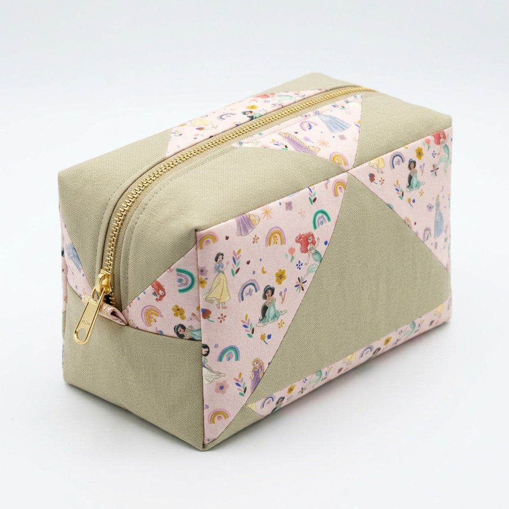 Princess Cosmetic Bag - Handmade Cotton Makeup Pouch - product photo
