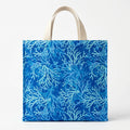 Coral Blue Novelty Cotton Tote Bag - Handmade Fabric Shoulder Bag - product photo