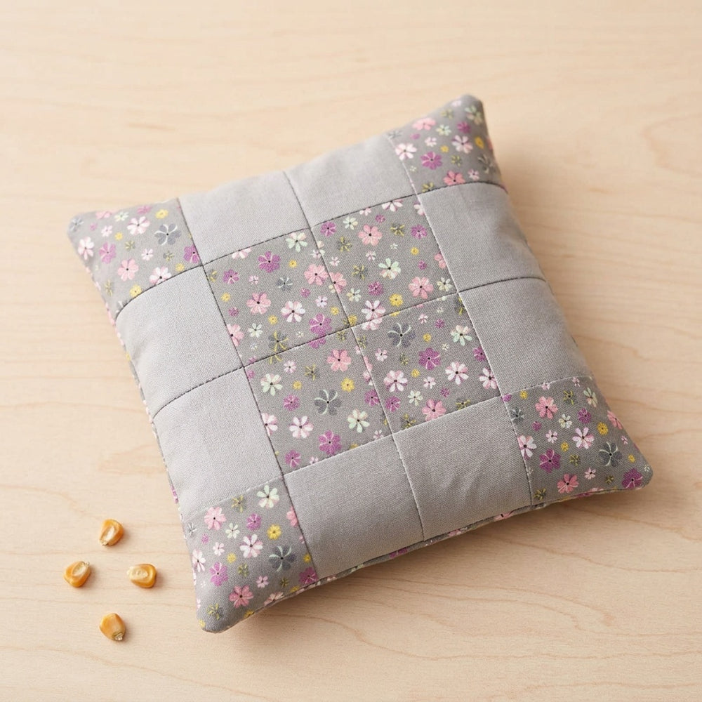Pink & Gray Floral Microwave Corn Heat Pack - product photo