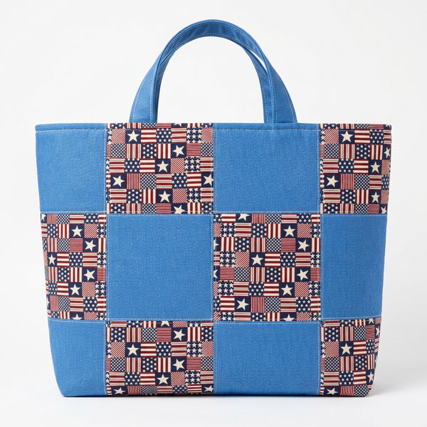 Patriotic Blue Stars & Stripes Handmade Shopper Bag - product photo