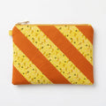 Sunshine Ditzy Floral Zipper Pouch - Handmade Cotton Fabric Accessory - product photo