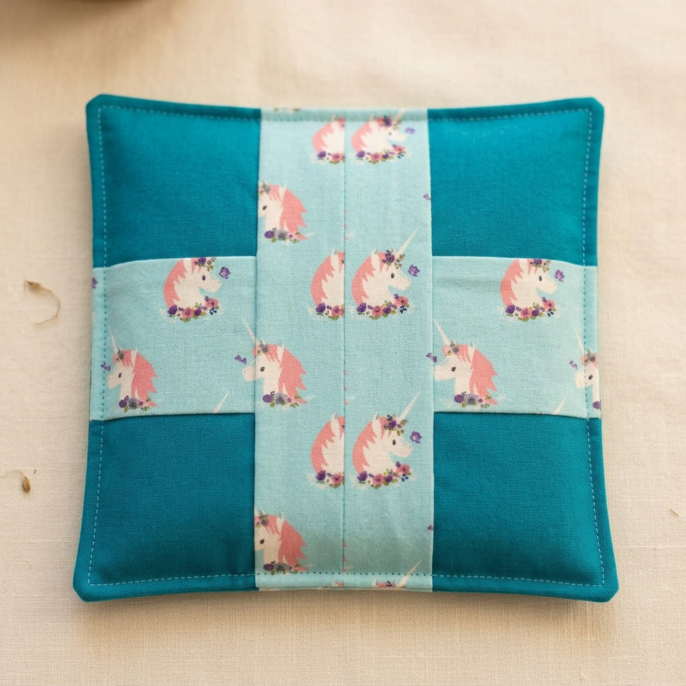 Caribbean Sea & Sky Blue Unicorn Handmade Zipper Pouch - product photo