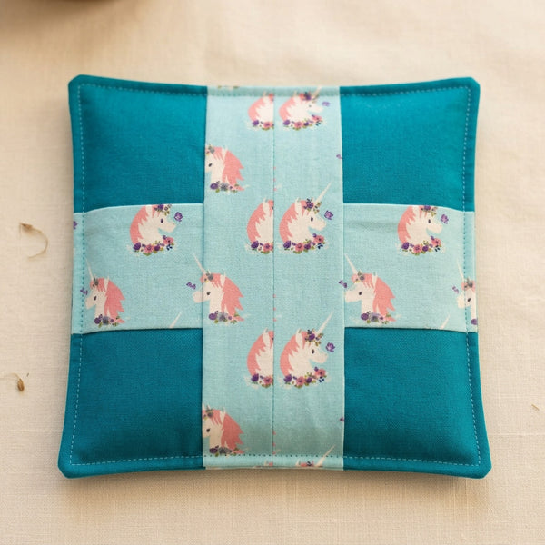 Caribbean Sea & Sky Blue Unicorn Handmade Zipper Pouch - product photo