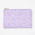 Purple Tonal Flowers Zipper Pouch - Handmade Cotton Fabric Coin Purse - product photo