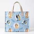 Bluey Circles Cotton Tote Bag - Handmade Fabric Market Bag - product photo