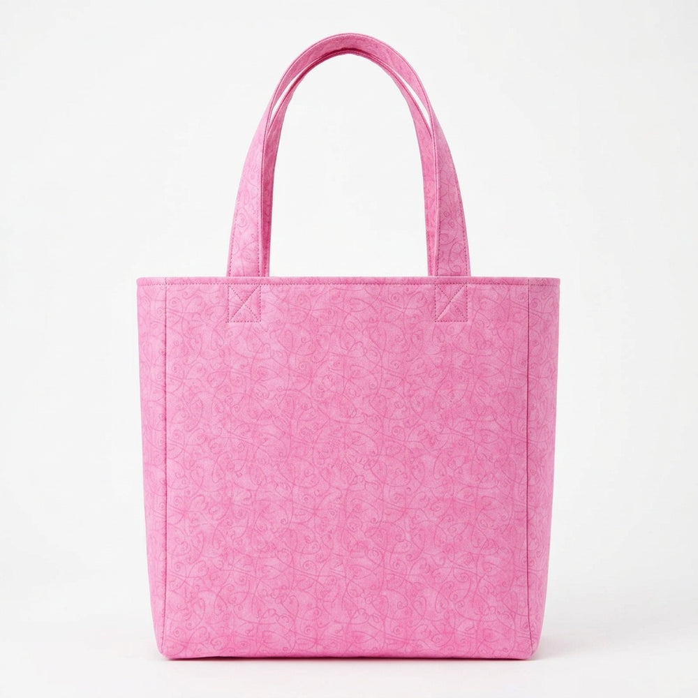 Pink Hearts Tonal Swirl Cotton Shopper Bag - product photo