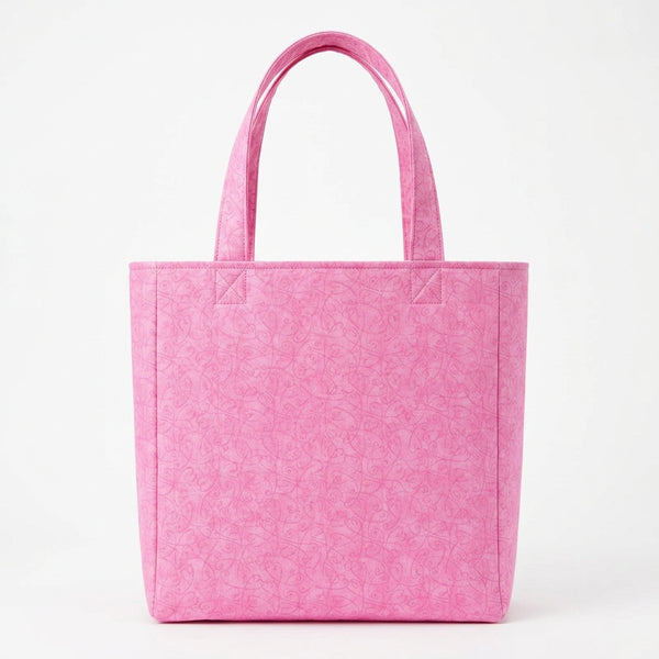 Pink Hearts Tonal Swirl Cotton Shopper Bag - product photo
