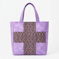 Purple Hearts & Stars Stripes Handmade Cotton Tote Bag - product photo