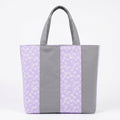 Purple Floral Smoke Gray Handmade Cotton Shopper Bag - product photo