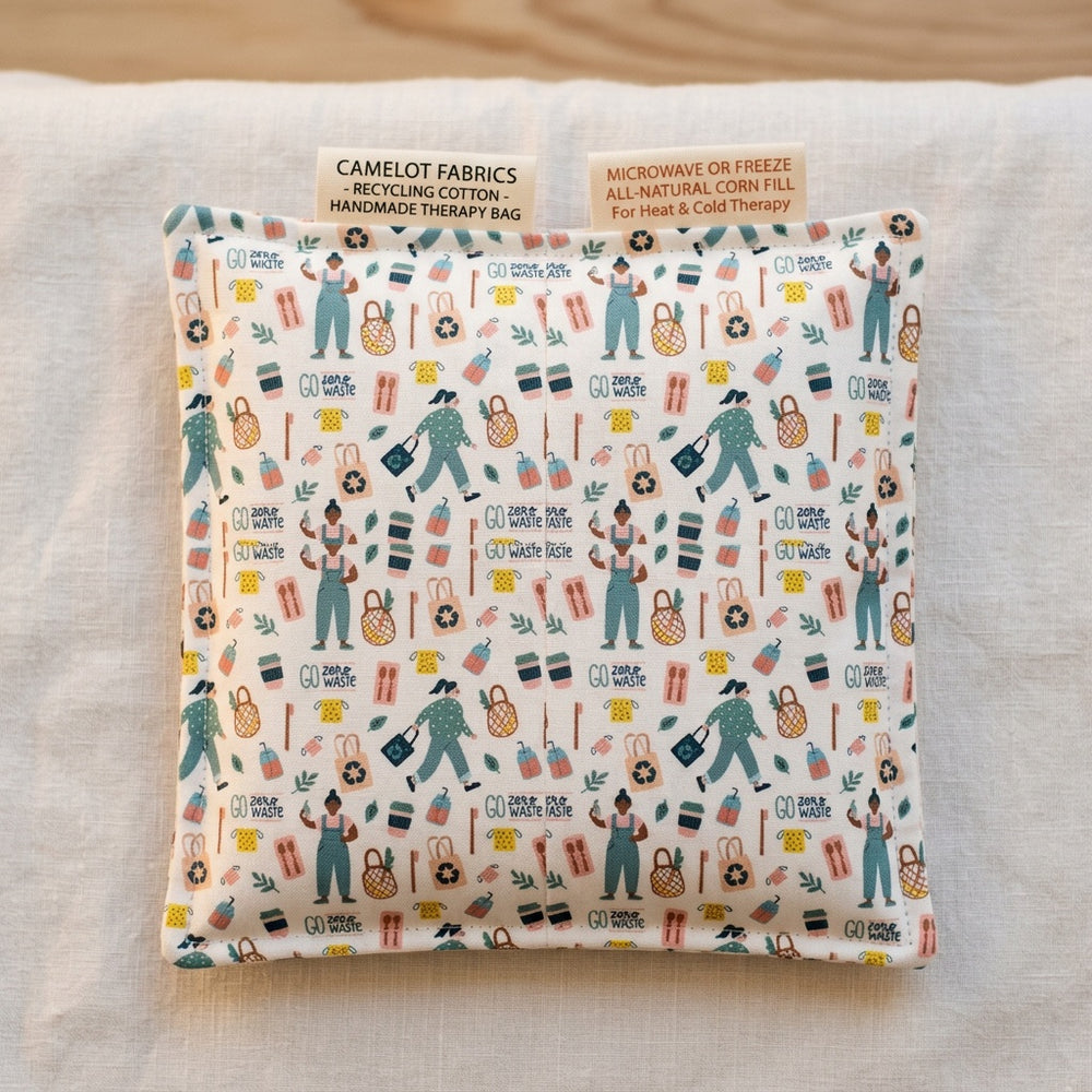 Eco-Friendly Recycling Print Microwave Corn Bag Heat Pack - product photo