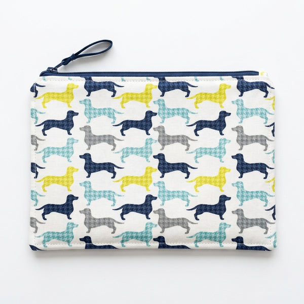Dachshund Dog Gone It Zipper Pouch - Handmade Cotton Fabric Pouch - product photo