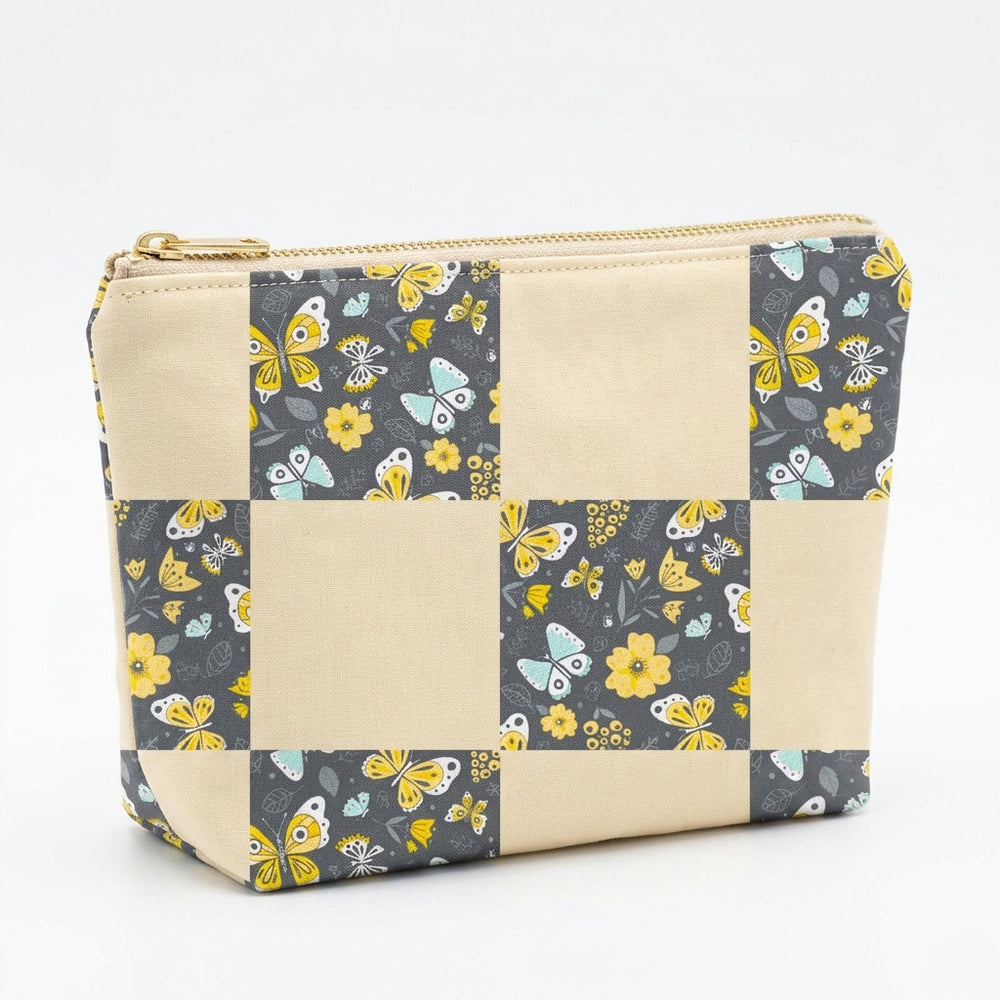 Bee Flutter Cosmetic Bag - Sandstone & Buzz on the Wing - product photo