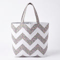 Pink & Gray Floral Handmade Shopper Bag - product photo