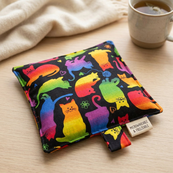 Rainbow Cats Cotton Microwave Corn Heat Bag - product photo