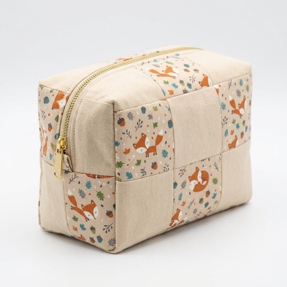 Baby Fox Handmade Cosmetic Bag with Muslin Lining - product photo