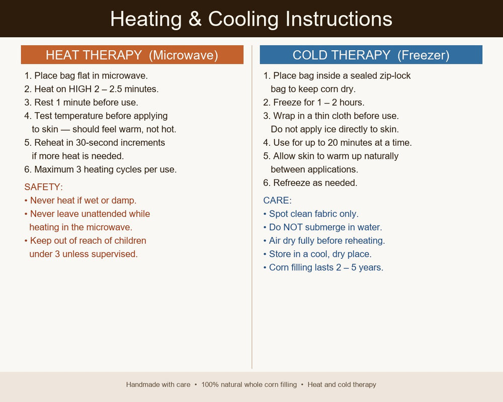 Heating and cooling instructions